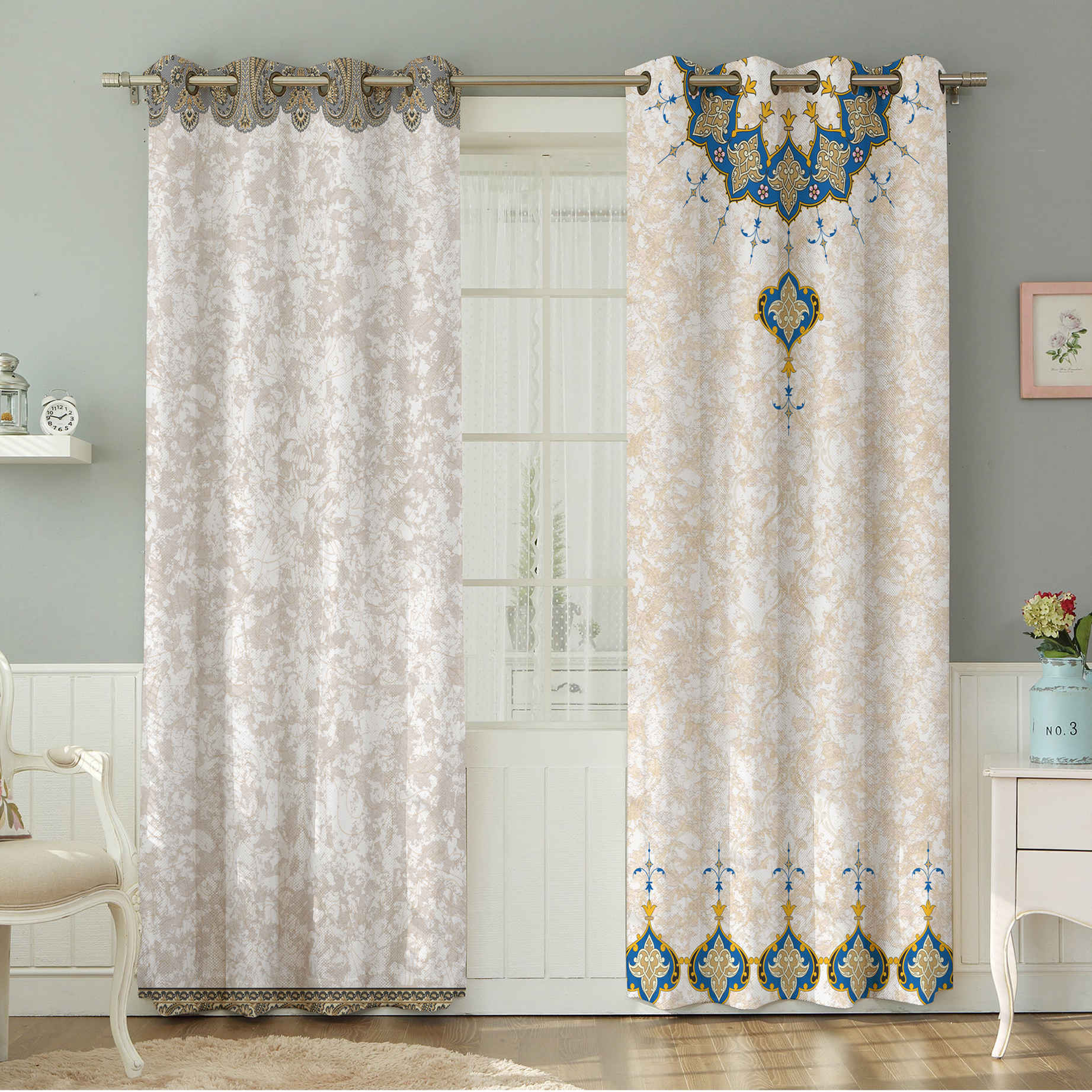 Price and Buy Printed Velvet Persian Eyelet Curtain – Floral Sogand
