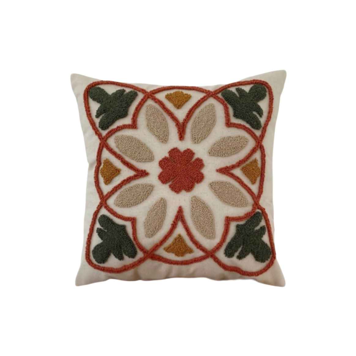 Price and Buy Punch Needle Cushion Cover – Embroidered Cotton Fabric & Traditional Design