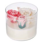 Price and Buy Pure White Candle with Delicate Flower Details – Serenity and Style