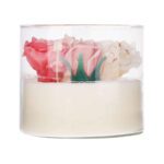 Price and Buy Pure White Candle with Delicate Flower Details – Serenity and Style - Image 3