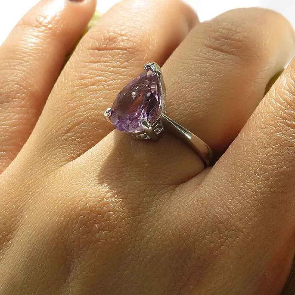 Price and Buy Purple Amethyst Silver Ring For Women Ashk - Image 3