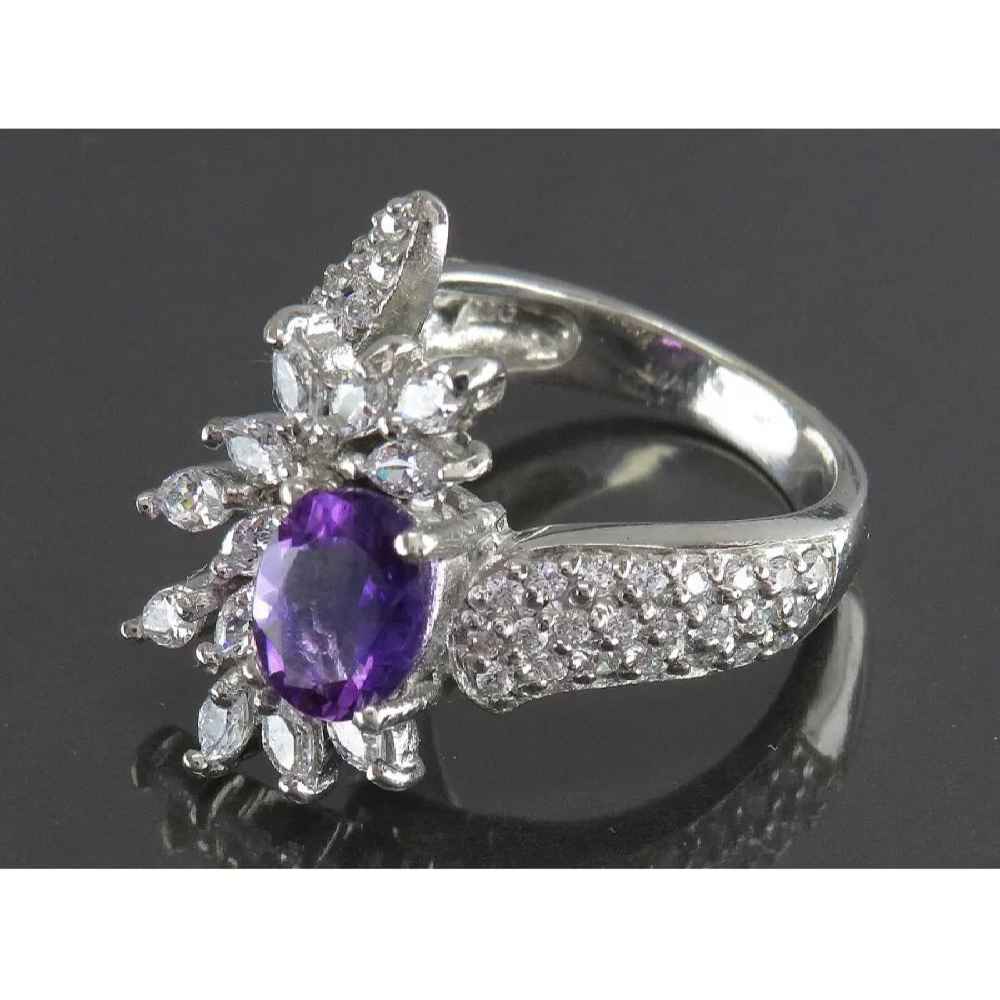 Price and Buy Purple Amethyst Silver Ring For Women Ashrafi - Image 3