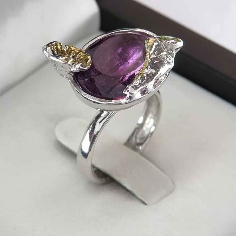 Price and Buy Purple Amethyst Silver Ring For Women Bahar