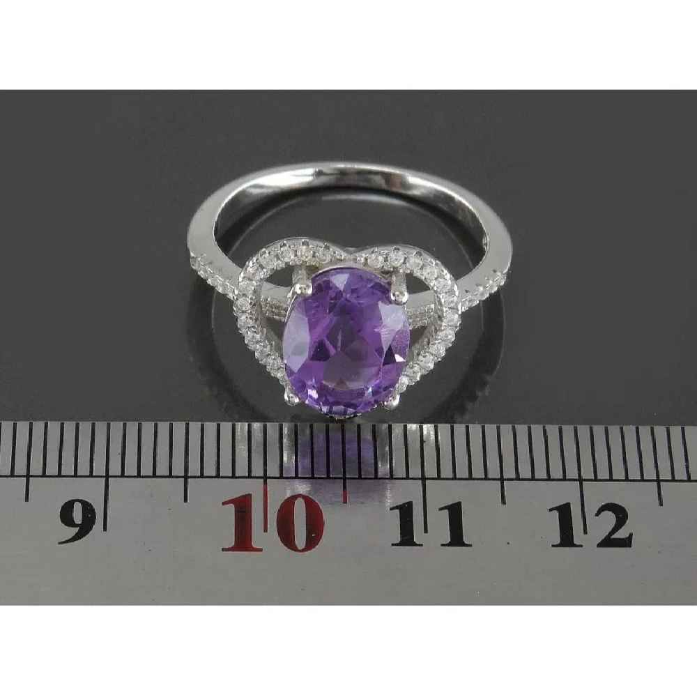 Price and Buy Purple Amethyst Silver Ring For Women Delbar - Image 4