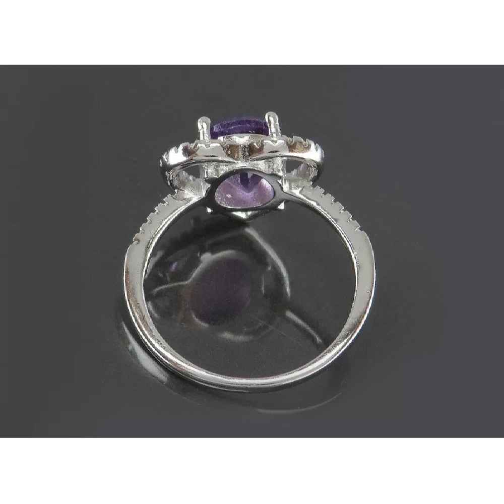 Price and Buy Purple Amethyst Silver Ring For Women Delbar - Image 5
