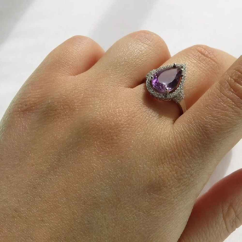 Price and Buy Purple Amethyst Silver Ring For Women Fakher - Image 3