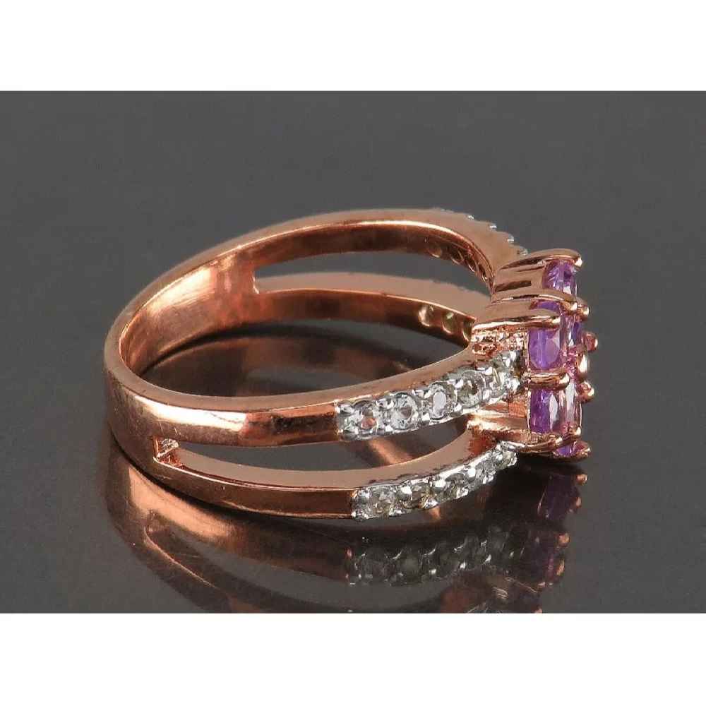 Price and Buy Purple Amethyst Silver Ring For Women Flower - Image 4