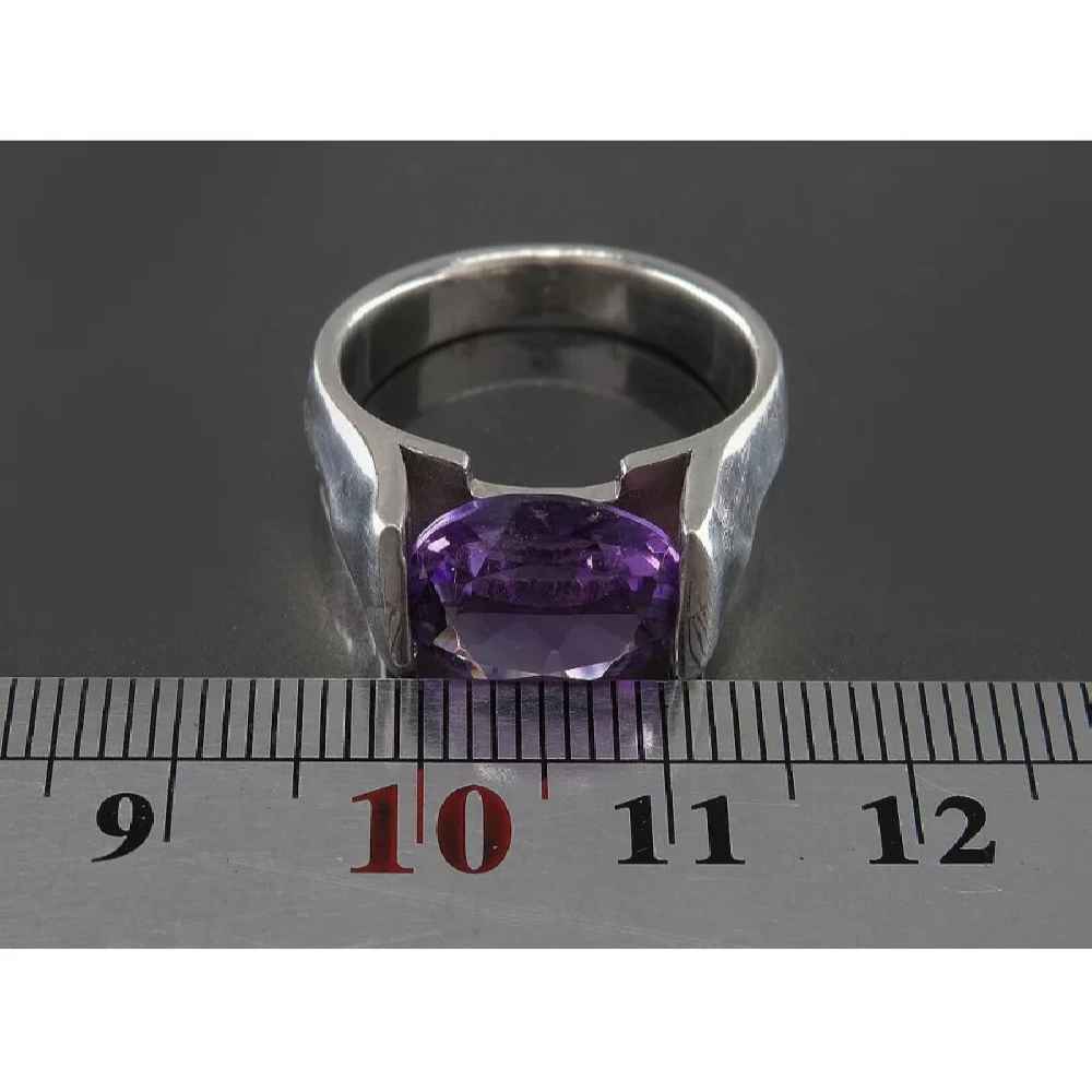Price and Buy Purple Amethyst Silver Ring For Women Mahlagha - Image 4
