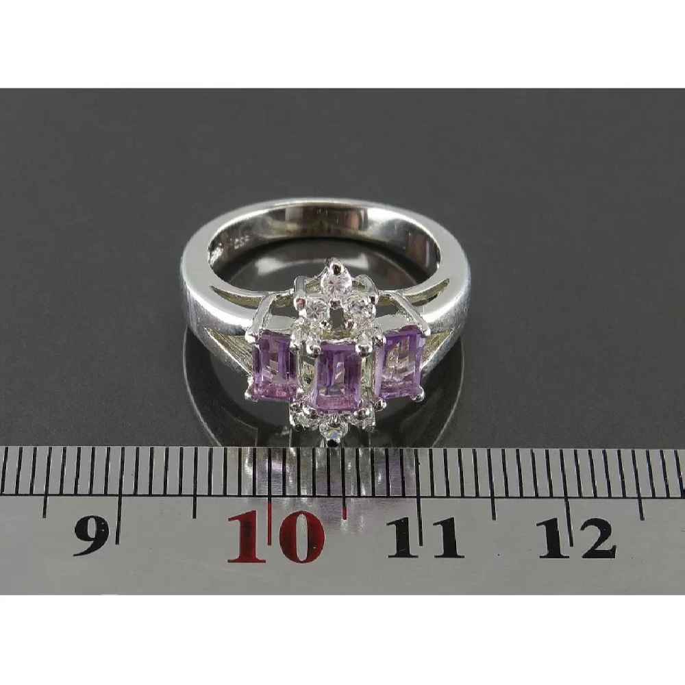 Price and Buy Purple Amethyst Silver Ring For Women Maleka - Image 3
