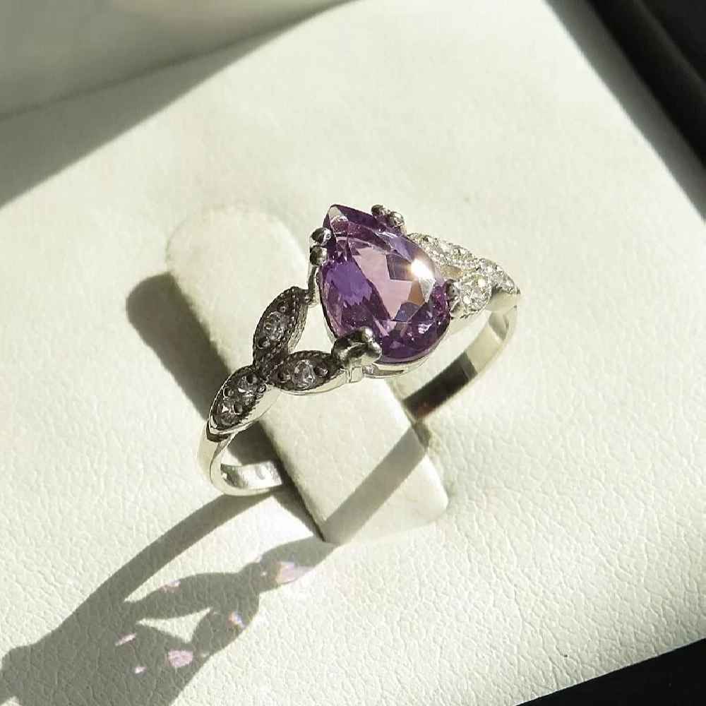 Price and Buy Purple Amethyst Silver Ring For Women Mana