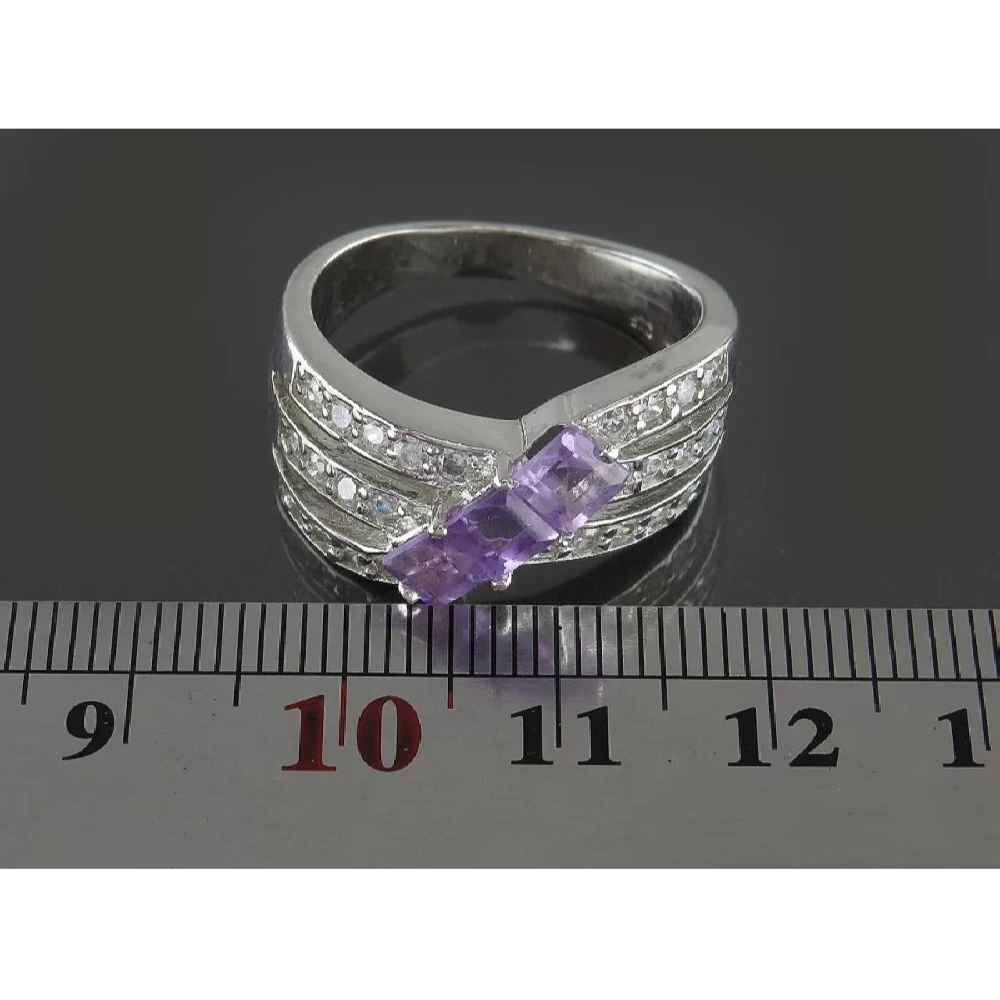 Price and Buy Purple Amethyst Silver Ring For Women Nastaran - Image 4