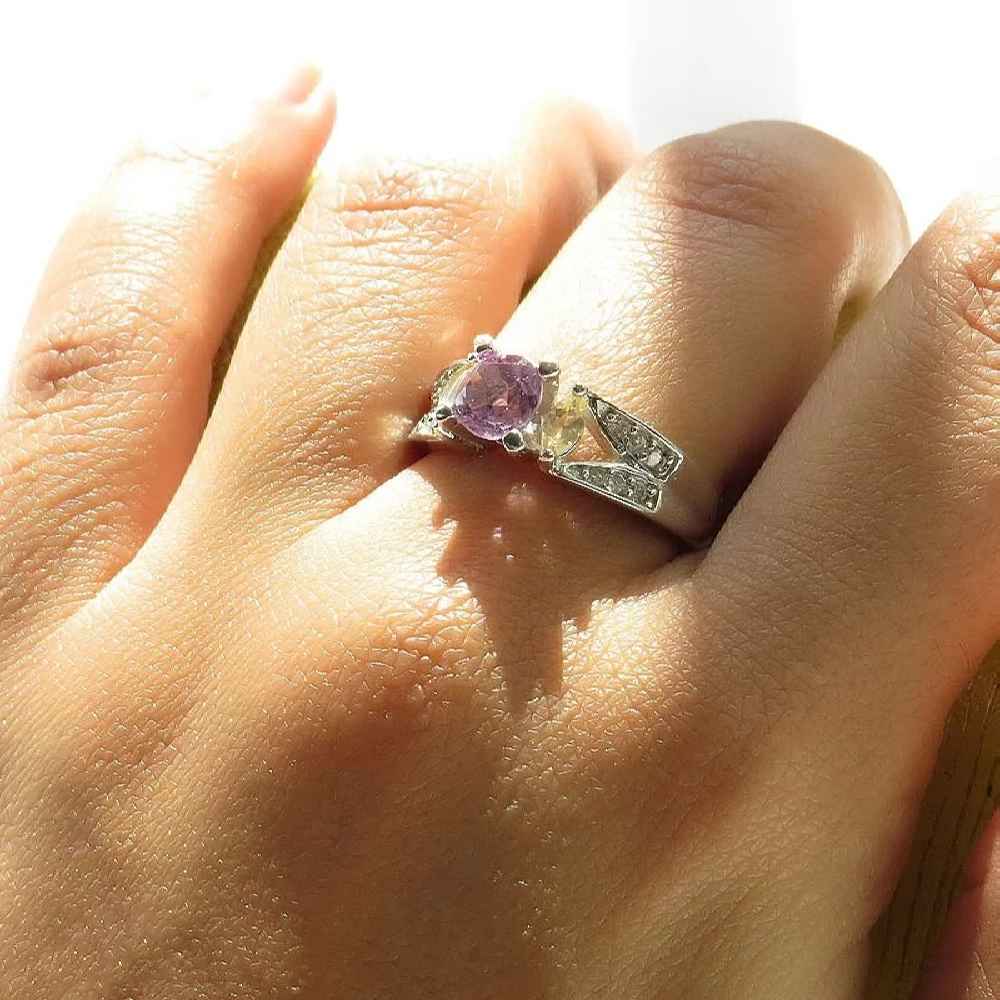 Price and Buy Purple Amethyst Silver Ring For Women Sanaz - Image 3