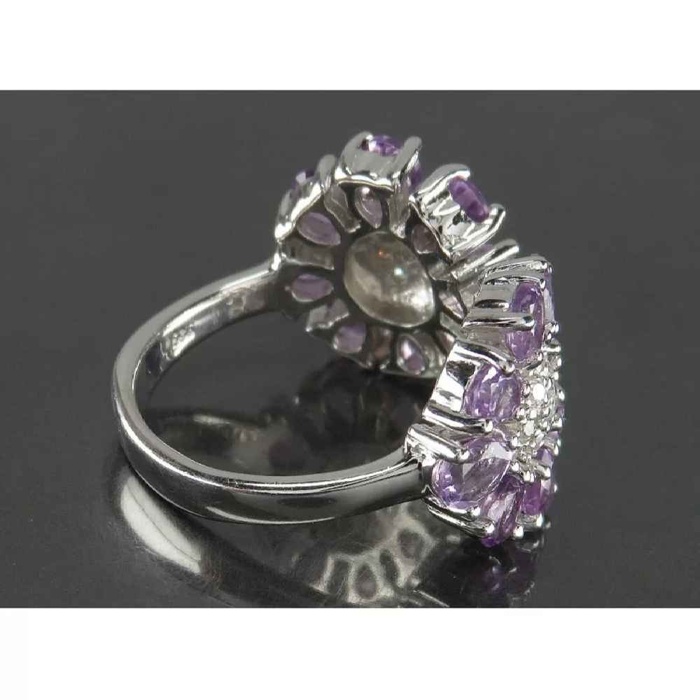 Price and Buy Purple Amethyst Silver Ring For Women Shokofeh - Image 3