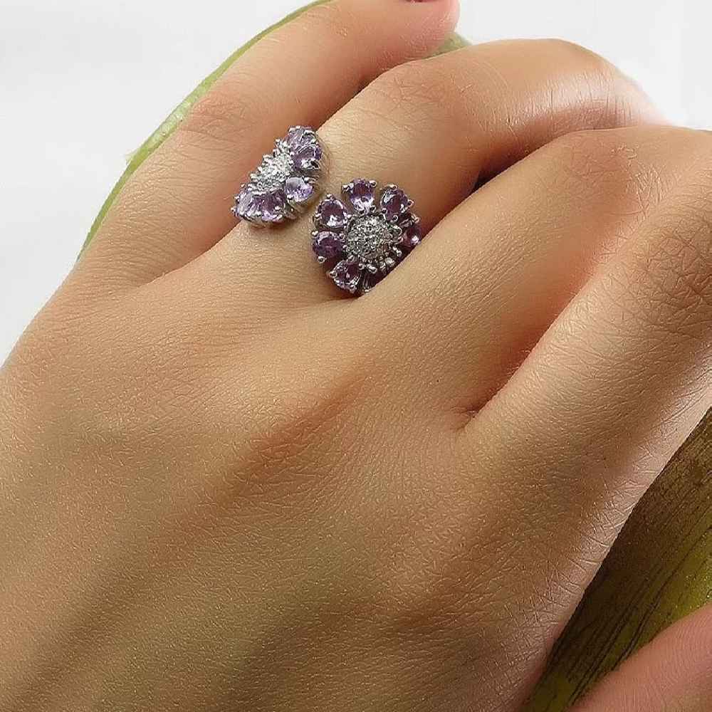 Price and Buy Purple Amethyst Silver Ring For Women Shokofeh - Image 4