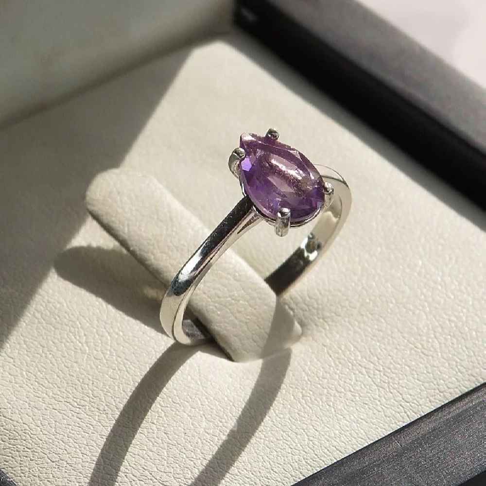 Price and Buy Purple Amethyst Silver Ring For Women Zarif