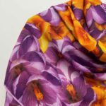 Price and Buy Purple Four Seasons Cotton Scarf – With A Very Beautiful Floral Design - Image 4