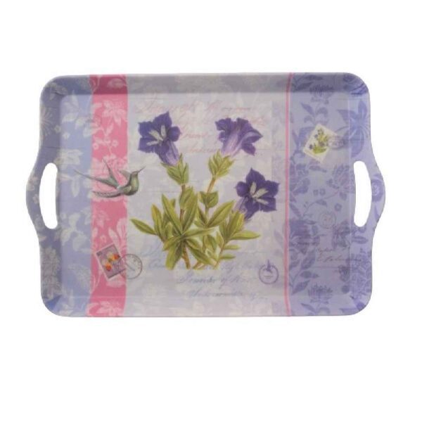 Price and Buy Purple Melamine Serving Tray with Handle Rectangular Shape & Flower Design_68fe5644ecf35.jpeg Price and Buy Purple Melamine Serving Tray with Handle Rectangular Shape & Flower Design