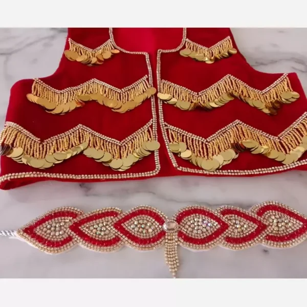 Price and Buy Radiance of Tradition Red and Gold Kurdish-Style Vest With Belt Designed by Intricate Embellishments_6901b20ae75f2.webp Price and Buy Radiance of Tradition Red and Gold Kurdish-Style Vest With Belt Designed by Intricate Embellishments