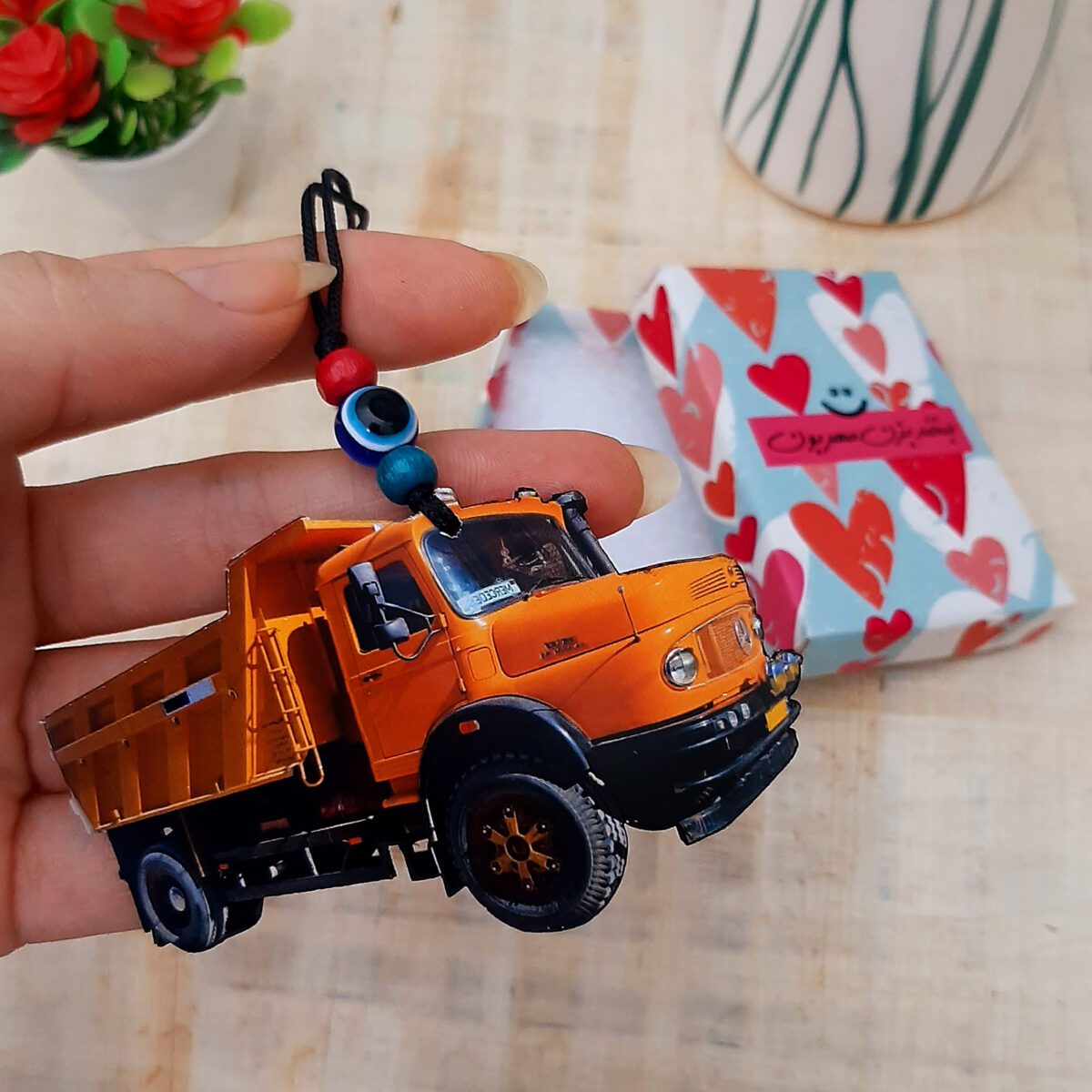 Price and Buy Rear View Mirror Ornament – Old Mercedes Truck Design - Image 3