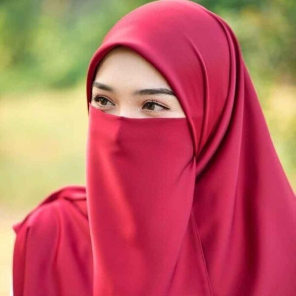 Price and Buy Red Islamic Square Scarf & Half Niqab Set for Women_68fdc3f62f292.jpeg Price and Buy Red Islamic Square Scarf & Half Niqab Set for Women
