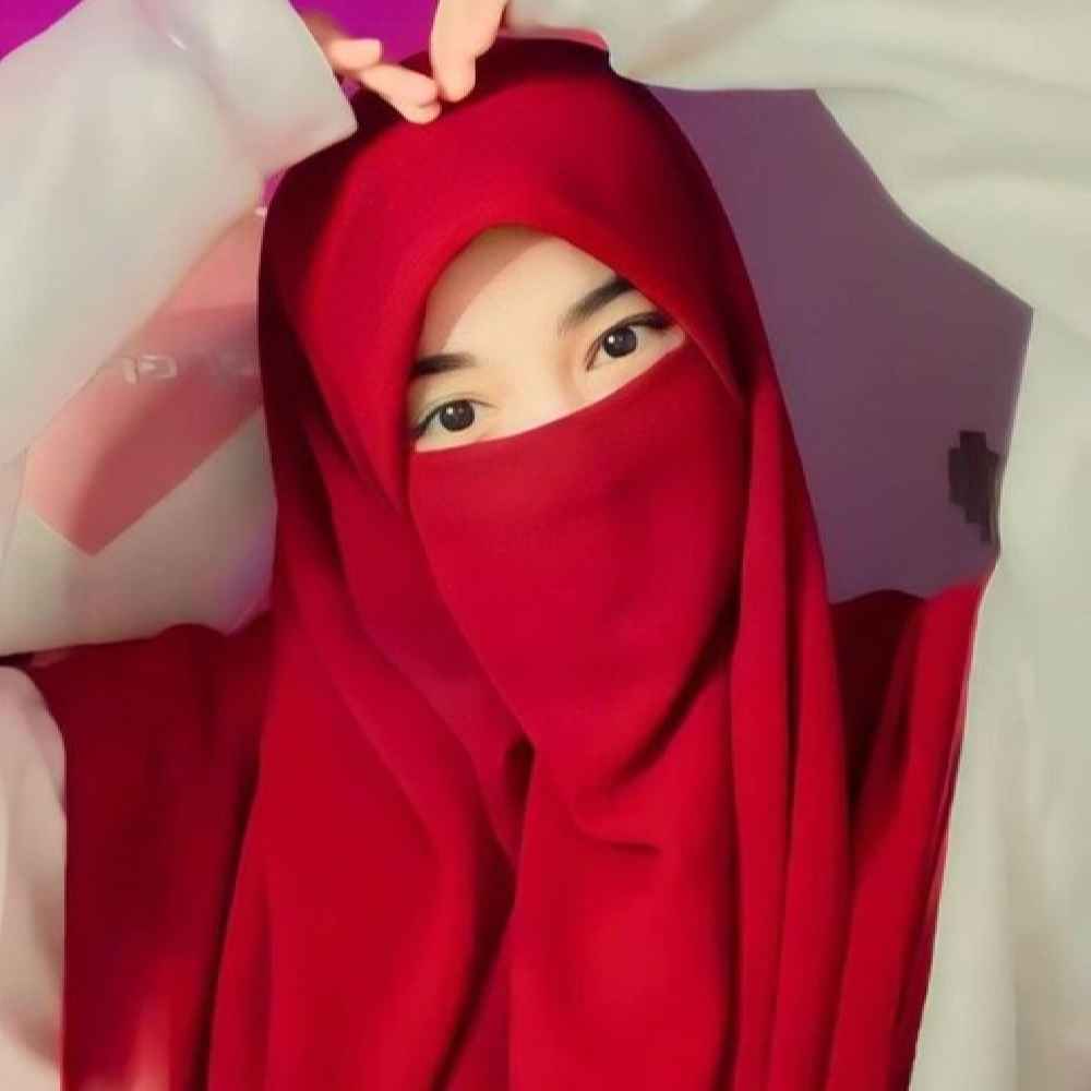 Price and Buy Red Islamic Square Scarf & Half Niqab Set for Women - Image 5