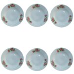 Price and Buy Red Rose Soup Plate Set – Ceramic Dinnerware (Set of 6) - Image 3
