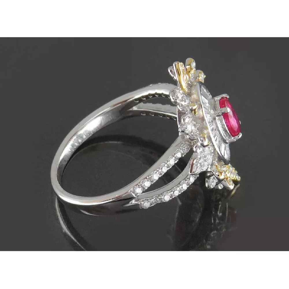 Price and Buy Red Ruby Engagement Silver Ring Bliss for Women Kiana Ava - Image 3