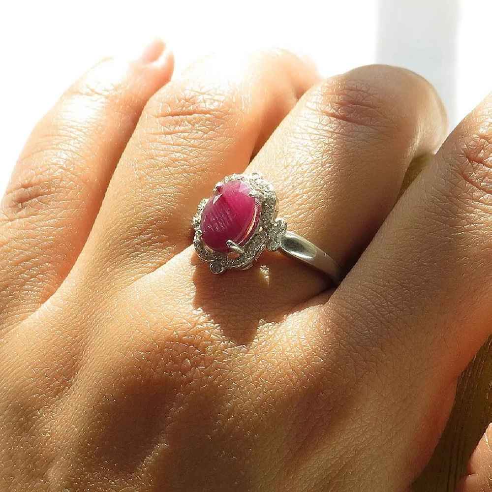 Price and Buy Red Ruby Engagement Silver Ring Bliss for Women Kiana Dorsa - Image 4