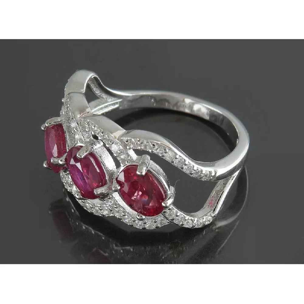 Price and Buy Red Ruby Engagement Silver Ring Bliss for Women Kiana Golnaz - Image 3