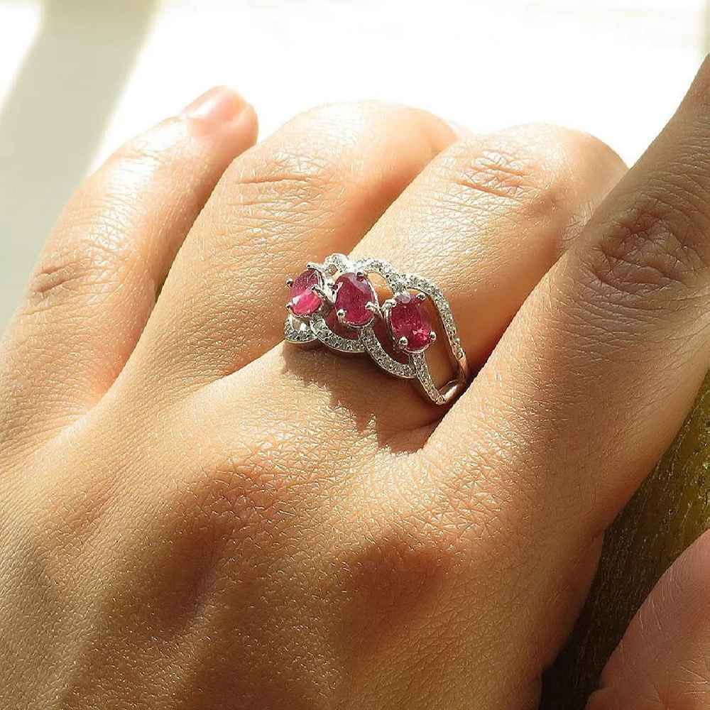 Price and Buy Red Ruby Engagement Silver Ring Bliss for Women Kiana Golnaz - Image 4