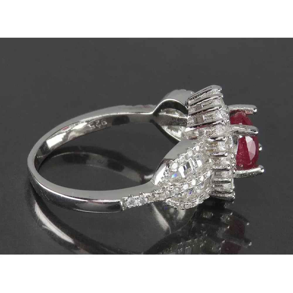 Price and Buy Red Ruby Engagement Silver Ring Bliss for Women Kiana Khatoon - Image 4