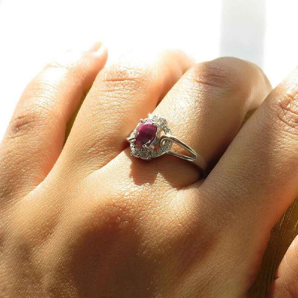 Price and Buy Red Ruby Engagement Silver Ring Bliss for Women Kiana Nastaran - Image 3