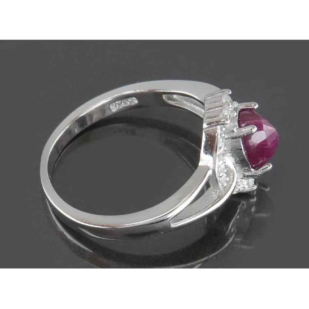 Price and Buy Red Ruby Engagement Silver Ring Bliss for Women Kiana Nastaran - Image 4