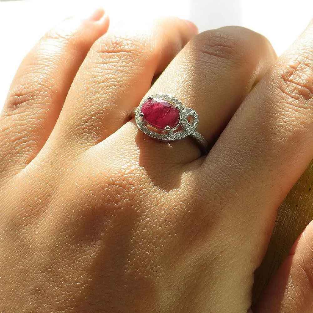 Price and Buy Red Ruby Engagement Silver Ring Bliss for Women Kiana Sarvenaz - Image 3