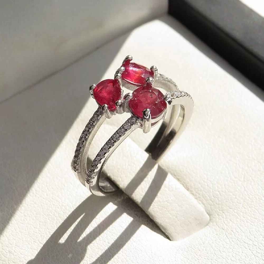 Price and Buy Red Ruby Engagement Silver Ring Bliss for Women Kiana Soha