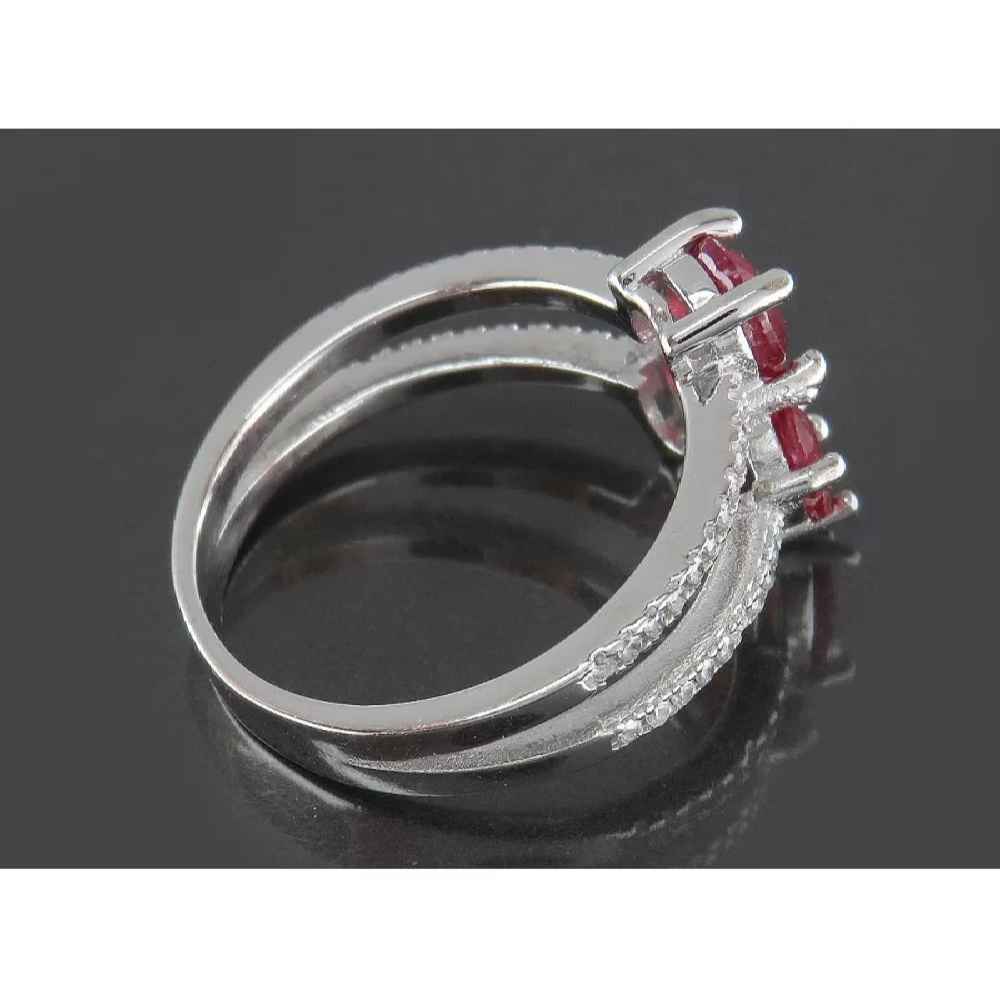 Price and Buy Red Ruby Engagement Silver Ring Bliss for Women Kiana Soha - Image 4