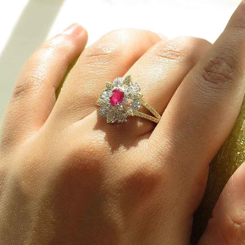 Price and Buy Red Ruby Engagement Silver Ring Bliss for Women Kiana Sorkhab - Image 3