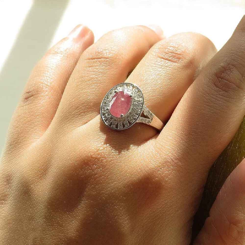 Price and Buy Red Ruby Engagement Silver Ring Bliss for Women Kiana Taban - Image 3