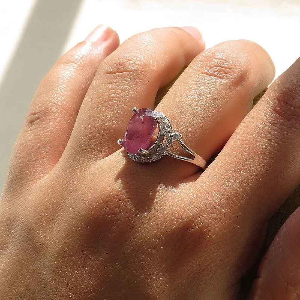 Price and Buy Red Ruby Engagement Silver Ring Bliss for Women Kiana Taranom - Image 4