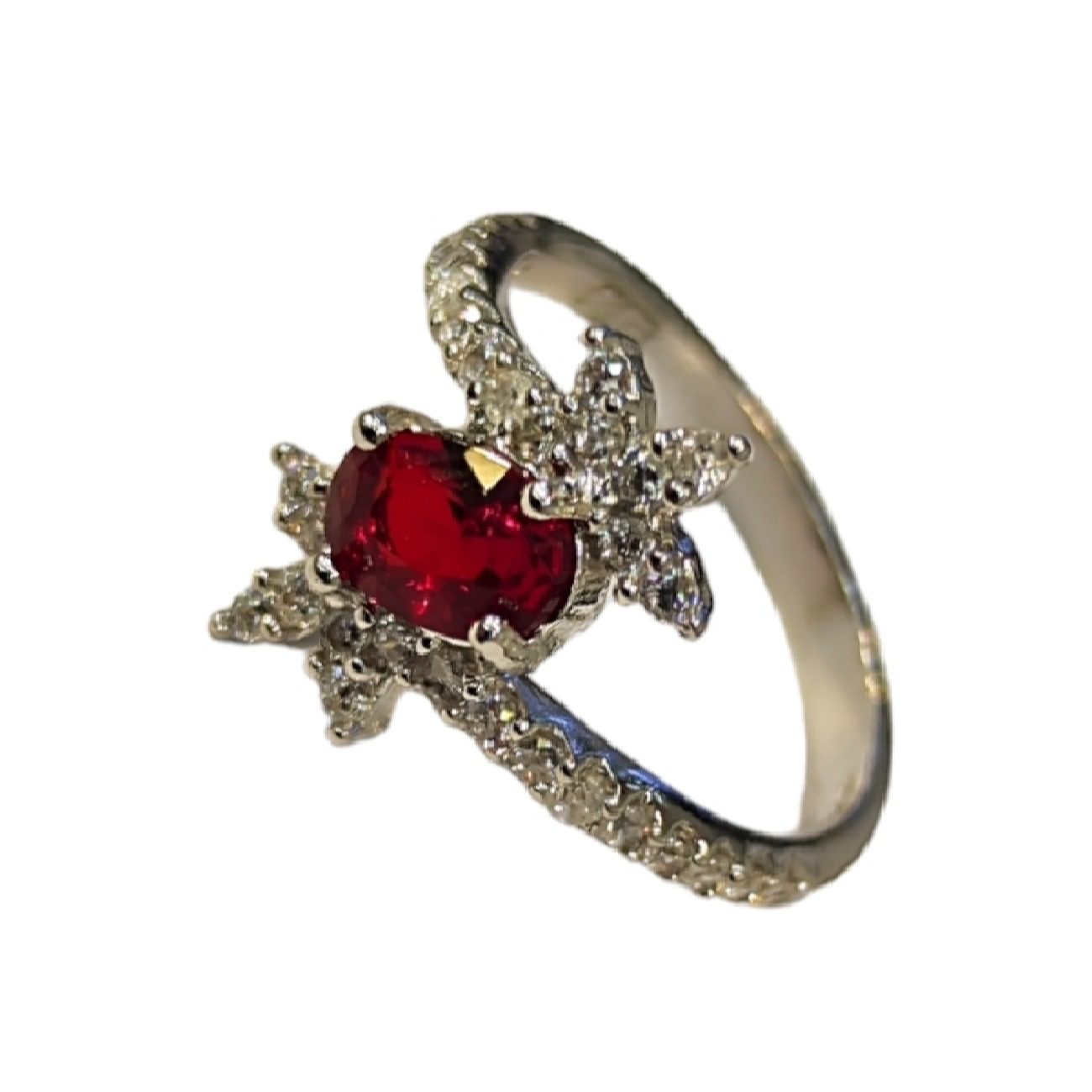 Price and Buy Red Ruby Engagement Silver Ring Bliss for Women Model Princess - Image 3