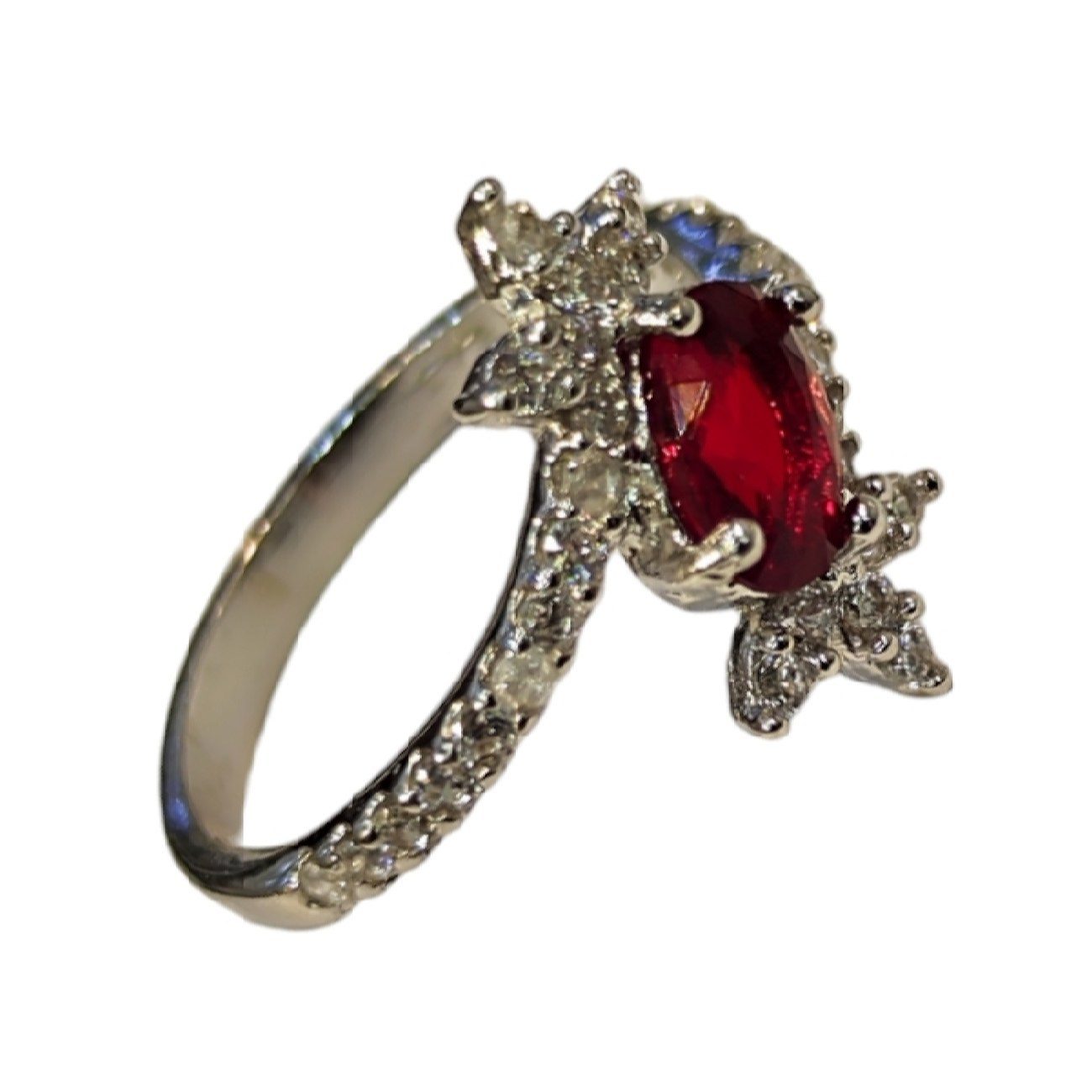 Price and Buy Red Ruby Engagement Silver Ring Bliss for Women Model Princess - Image 5
