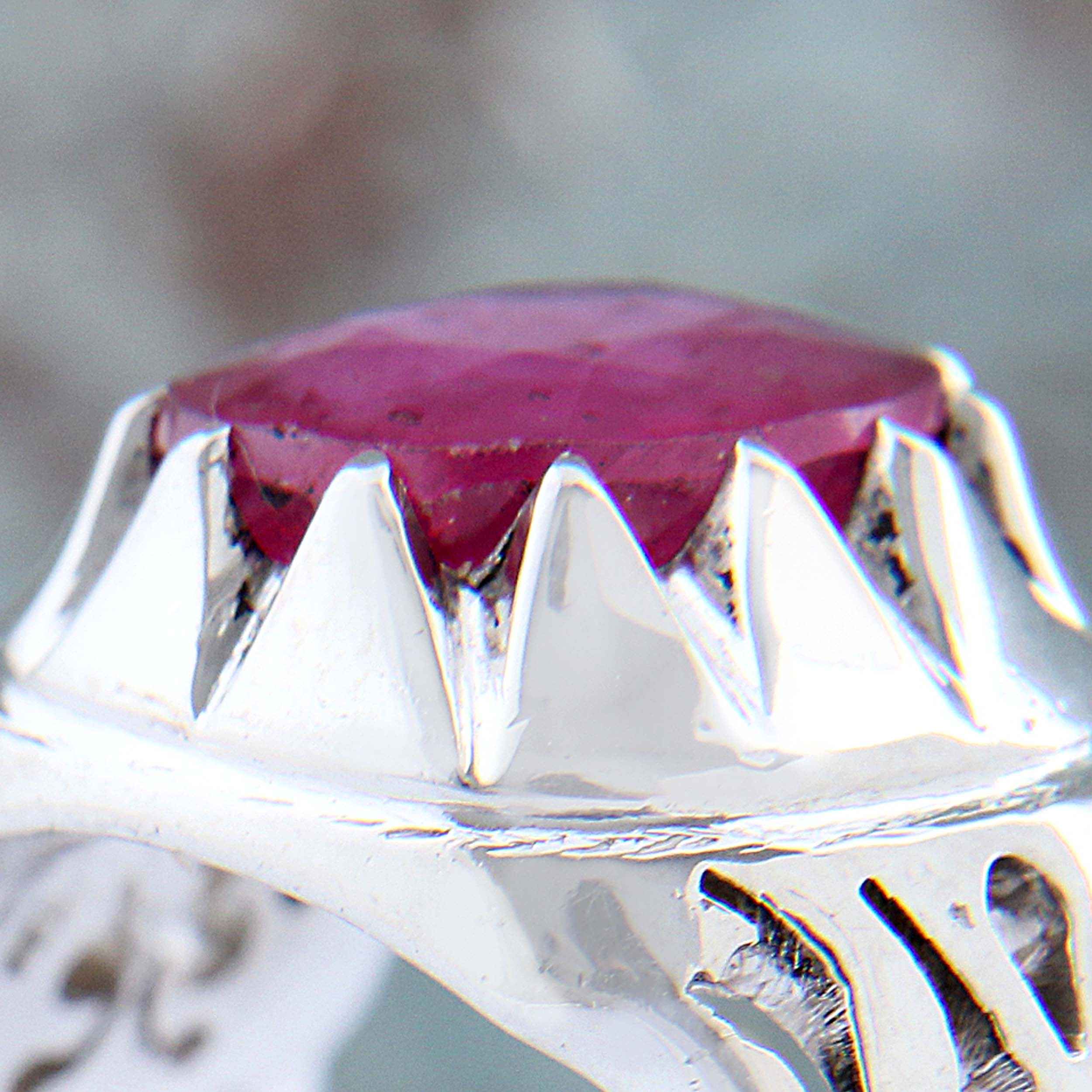 Price and Buy Red Ruby Silver Ring Elegance for Men Handcrafted - Image 7