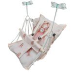 Price and Buy Relaxy-Style Baby Swing – Soft Microfiber & Solid Wood for Gentle Play and Napping