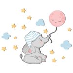 Price and Buy Removable Nursery Wooden Wall Stickers with Elephant Design