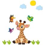 Price and Buy Removable Nursery Wooden Wall Stickers with Giraffe Design