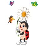 Price and Buy Removable Nursery Wooden Wall Stickers with Ladybugs Design