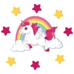 Price and Buy Removable Nursery Wooden Wall Stickers with Unicorn Design