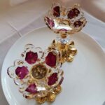 Price and Buy Resin Candle Holder – Floral Resin Candle Holder with Gold Flakes & Petal Pattern
