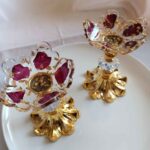 Price and Buy Resin Candle Holder – Floral Resin Candle Holder with Gold Flakes & Petal Pattern - Image 4