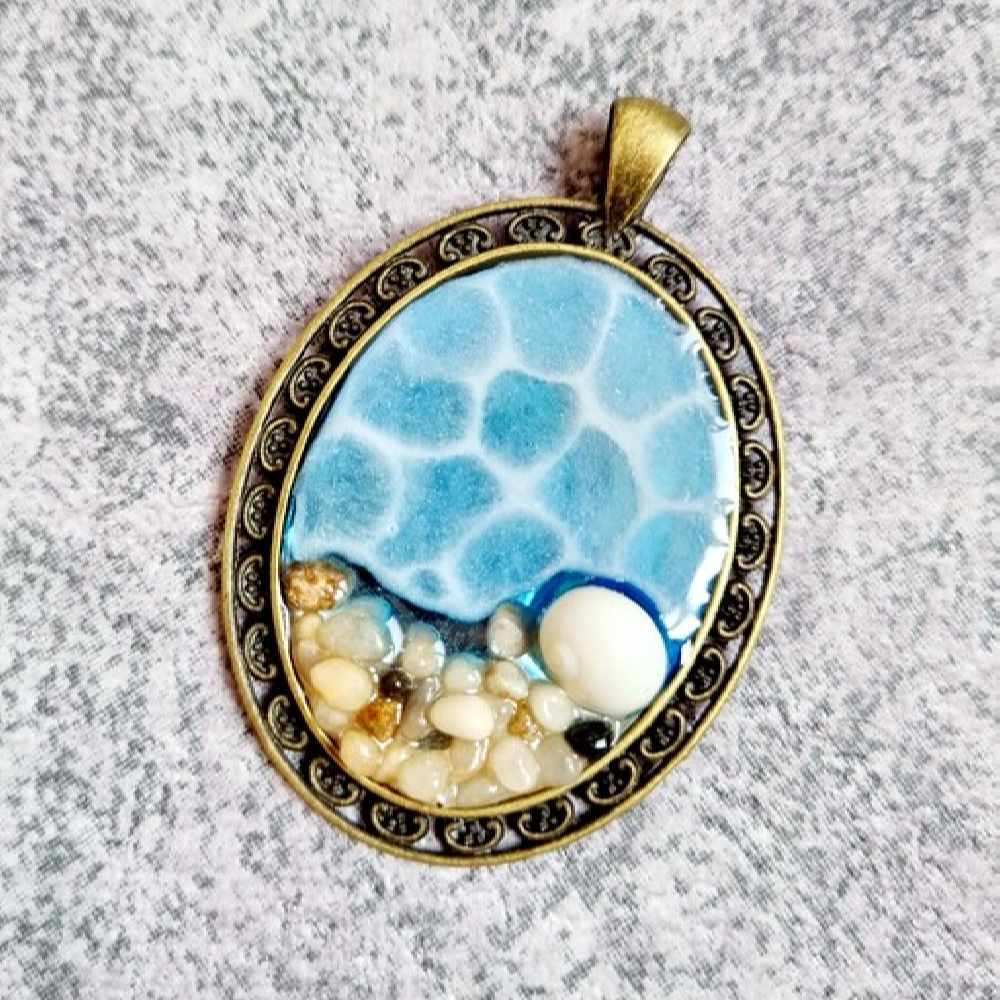 Price and Buy Resin Necklace Pendant for Women Handcrafted Sea - Image 3